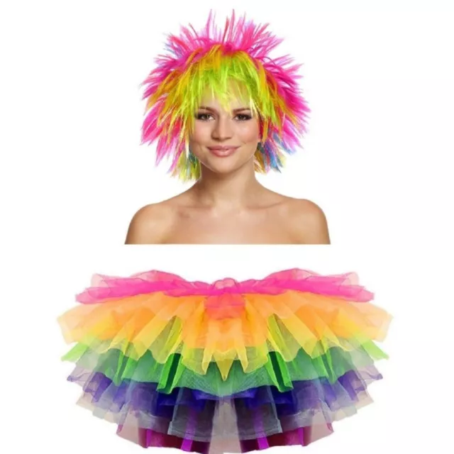 COSTUME TUTU UNICORNO ARCOBALENO Halloween Pride pony gay cruscotto gonna abito Regno Unito