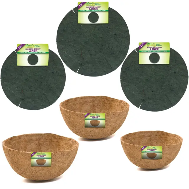 Coconut Fibre or Jute Hanging Basket Planter Liners Available in 12" 14" or 16"