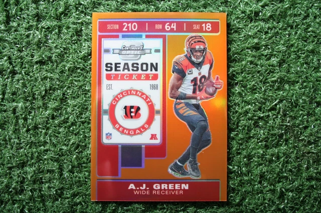 A.J. Green 2019 Panini Contenders Optic Season Ticket #24 Orange Prizm #'ed /50