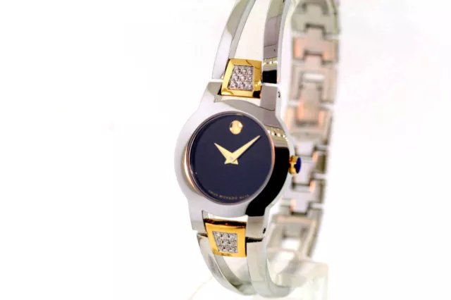 Ladies Movado 0604983 AMOROSA Two-tone Stainless Steel Diamond Bangle Watch
