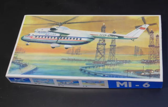 Vintage 70er Jahre  VEB Plasticart 1:100 MI - 6 Hubschrauber  Bausatz Modellbau