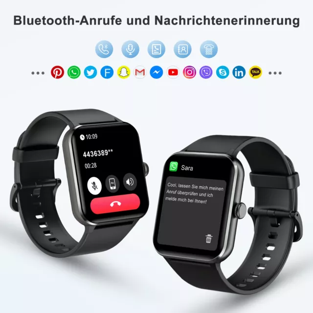 Smartwatch Herren mit Telefonfunktion, Alexa Integriert 1,8" Fitnessuhr Herren