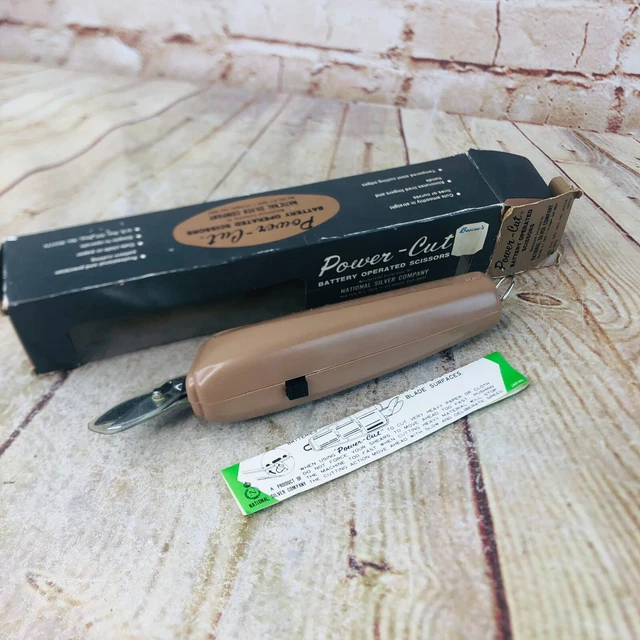 VINTAGE POWER CUT Battery Operated Scissors National Silver Company