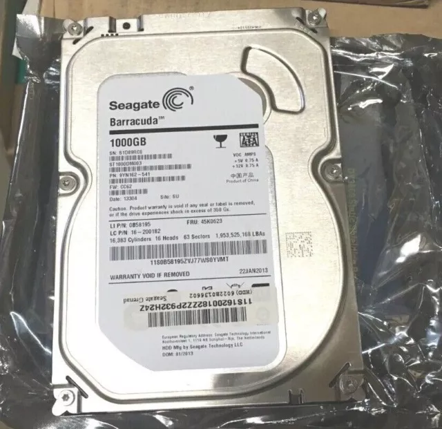 Seagate Barracuda 1TB SATA2 7200 rpm Hard Drive (64MB) ST1000DM003 ✅❤️️✅❤️ AS IS