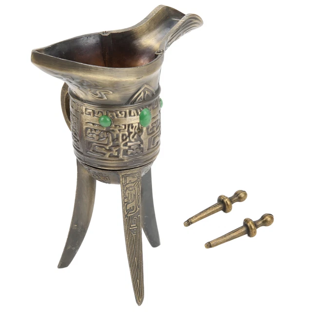 Gold Drinking Cups Triple Feet Antique Wine Cup Long Service Life Anti-Rust For