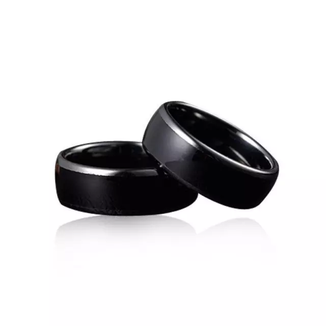 Unisex 125khz/13.56mhz Rfid Ring Black Ceramics Ring Wear Smart Finger Top Rout