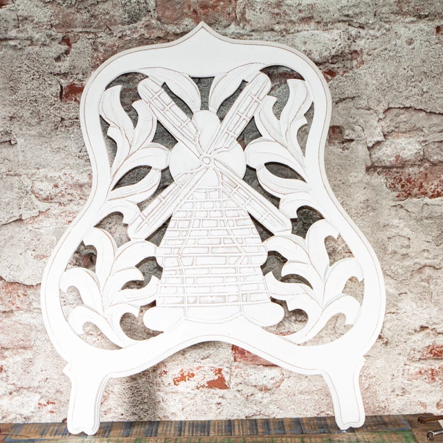 Holzornament, Windmühle, Chabby Chic | Holz, weiß | H 46,0 x B 37,0 cm