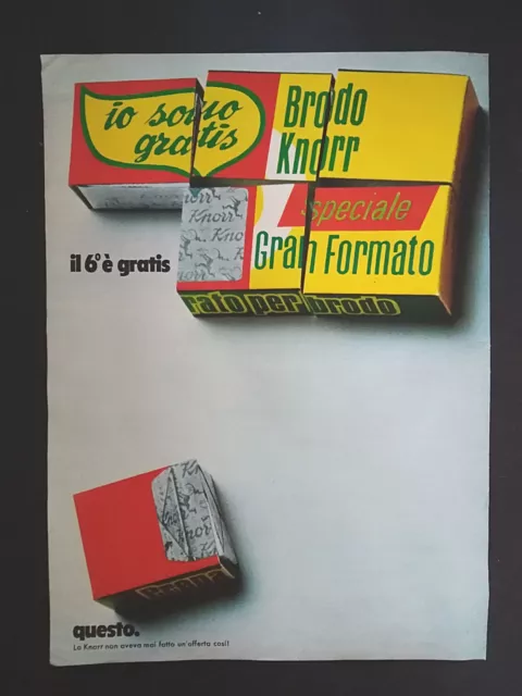 Pubblicita'Advertising Werbung Originale Vintage KNORR Dado Da Brodo 1969(A9)