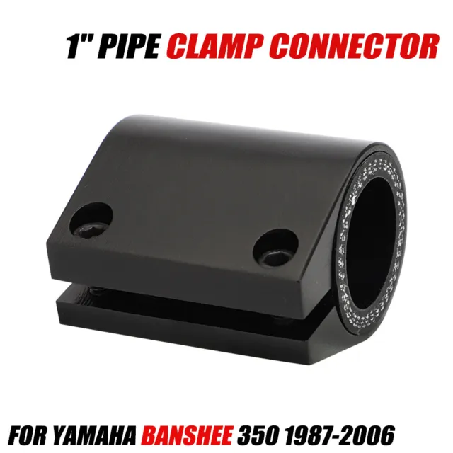 BILLET ALUMINUM 1" Exhaust Tube Clamp Connector For Yamaha Banshee 1987-06 BLACK