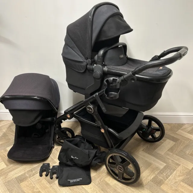 Silver Cross Wave Pushchair & Carrycot (Travel System) - Eclipse Black