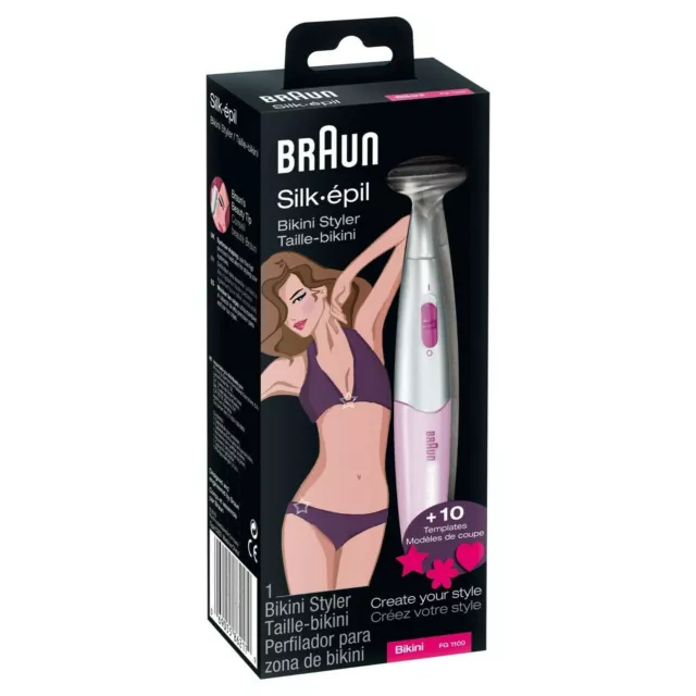 Braun FG1100 PINK BFine Fair Bikini Styler & Shaver Battery Operated / Brand New