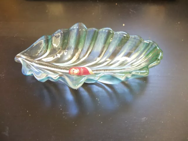 Walter Glas Ravissant Coquille Feuille Forme Bleu-Vert Neuf
