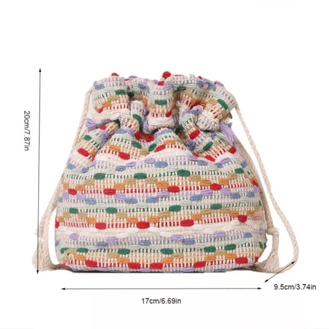KOREAN STYLE ETHNIC Style Shoulder Bag Drawstring Bucket Bag Ladies ...