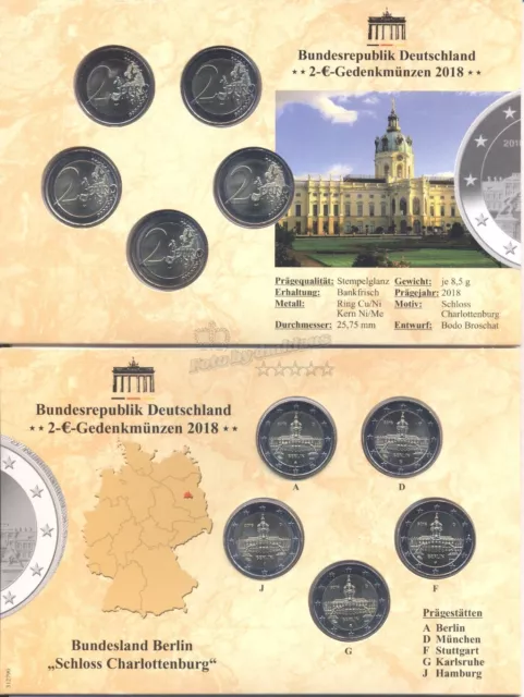 2018 Berlin-Schloss Charlottenburg, BTN-5x2€ Blister, A-J