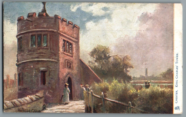 Pre 1914 Vintage Postcard Chester King Charles Tower Cheshire Posted 1904
