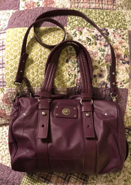 Marc By Marc Jacobs Shifty Totally Turn Lock Leather Satchel Purple Euc