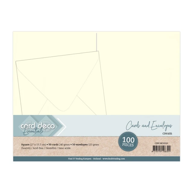 Card Deco Karten & Umschläge - creme - 100 tlg. / Quadratisch 135 x 135mm