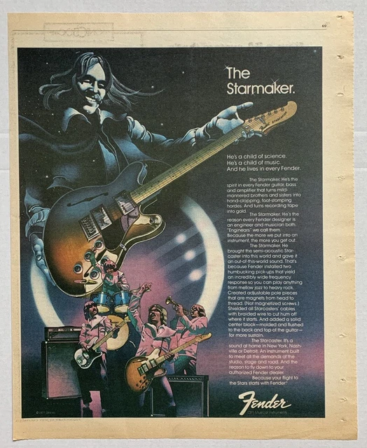FENDER STARCASTER vintage 1978 GUITAR ADVERT STARMAKER