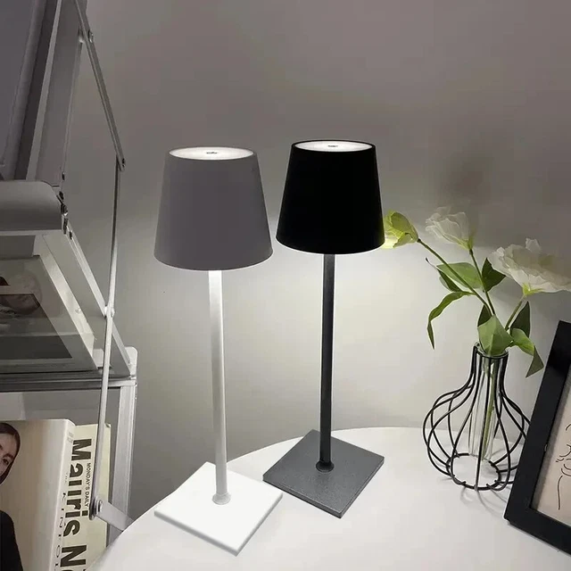 Lampada da Tavolo LED Ricaricabile Touch Poldina con Dimmer 3 Tonalità Luce 3 W