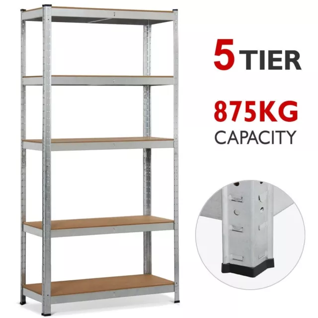 Galvanised Shelving Storage Unit Garage Racking Heavy Duty Shelves 150x70x30 cm