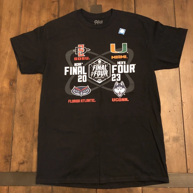 Licensed 2023 NCAA Men's Basketball Final Four T Shirt MED MIAMI UCONN SDS FAU