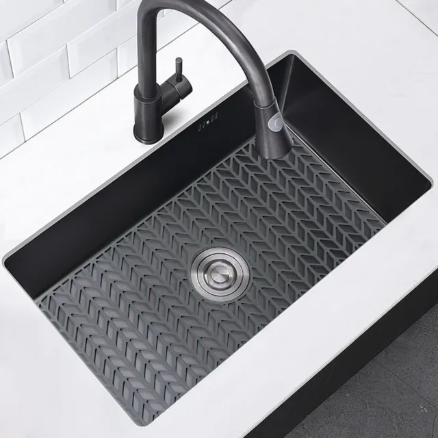 Kitchen Sink Mat Non-Slip Silicone Drain Pad Protector Food Drainer 26x14 inch
