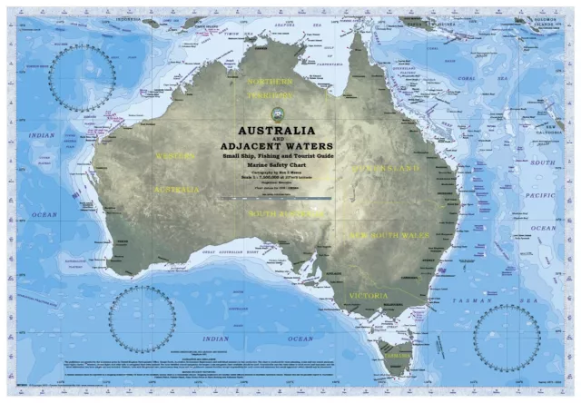 Small Ship, Fishing, Tourist Marine Chart - AUSTRALIA & ADJACENT WATERS + BONUS
