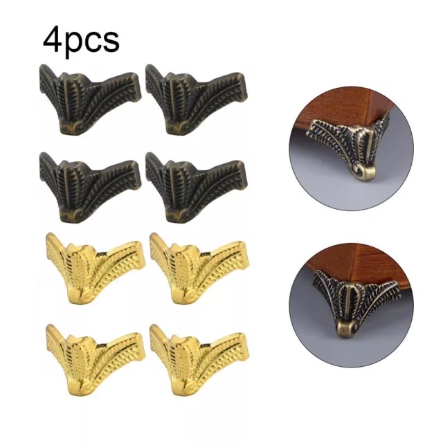 Améliorez la durabilité avec 4 pièces protège-pieds angle enveloppé bronze