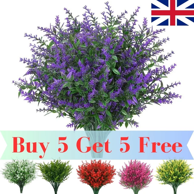 ARTIFICIAL FLOWERS PLASTIC Fake Plants UV Resistant Home In/Outdoor