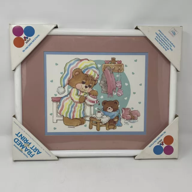Vintage Teddy Beddy Bear & Friends Nursery Framed Art Print NEW In Packaging