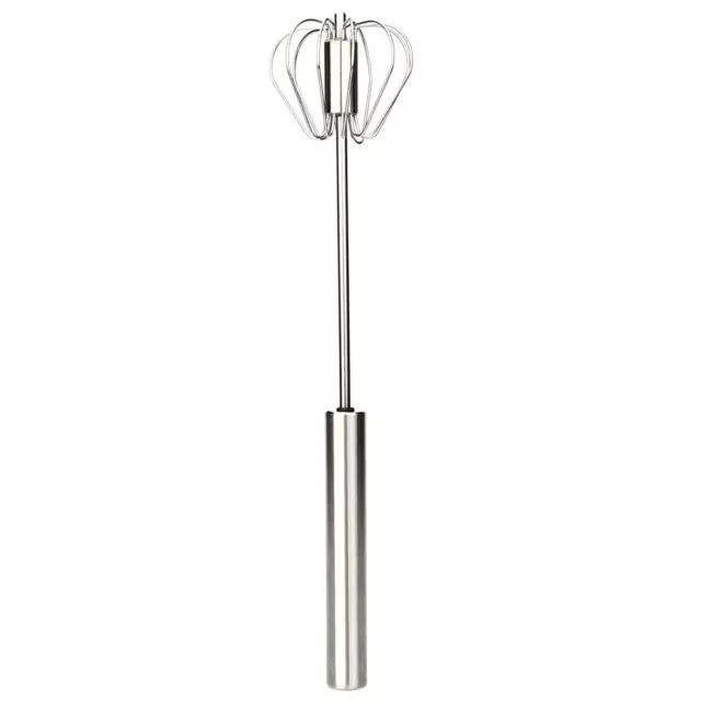Semi-Automatic Stainless Steel Egg Whisk - Easy Hand Push Egg Beater Mixer JD
