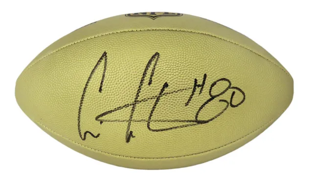 Cris Carter Signed Wilson Duke Gold Metallic NFL Full Size Replica Football - SS