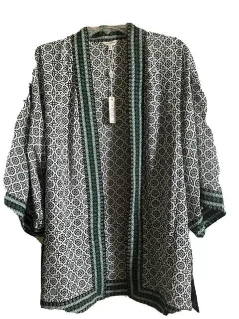 Beautiful Max Studio Open Top Kimono Green Size Medium $88 New With Tags