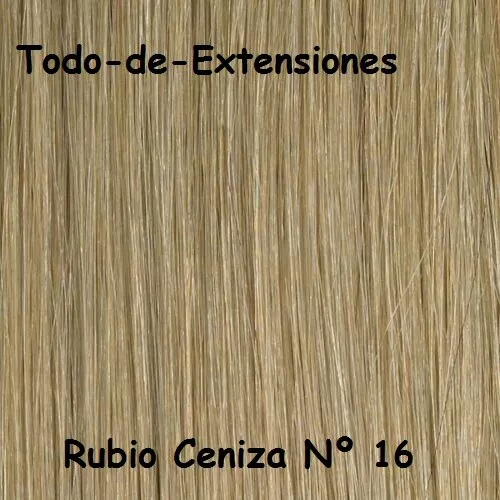 Extensiones de Cortina Pelo 100% Natural, Remy,  50 Gramos,   RUBIO CENIZA Nº 16