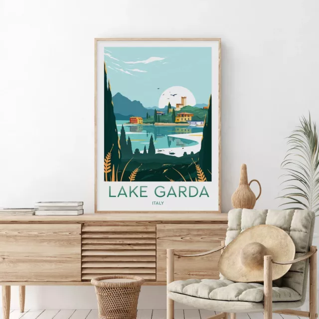 Italy, Lake Garda Traditional Travel poster Choose your Size