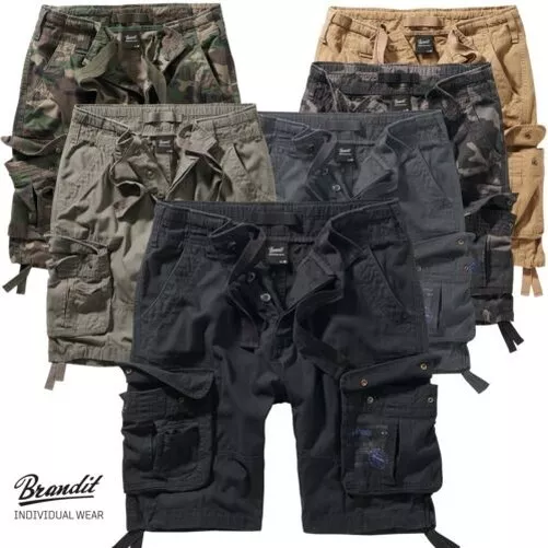 Brandit Pure Vintage Homme Cargo Shorts Bermuda Pantalon Court US Army Ranger