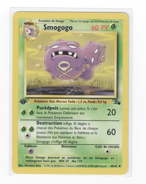 Carte Pokémon SMOGOGO 45/62 EDITION 1 Fossile Wizards - FR