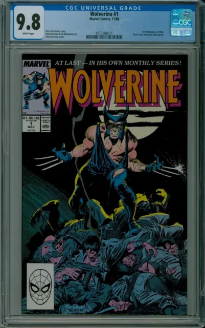 Wolverine #1 CGC 9.8 NM/MT white pages Marvel comics 1st Patch 1988 4013108011