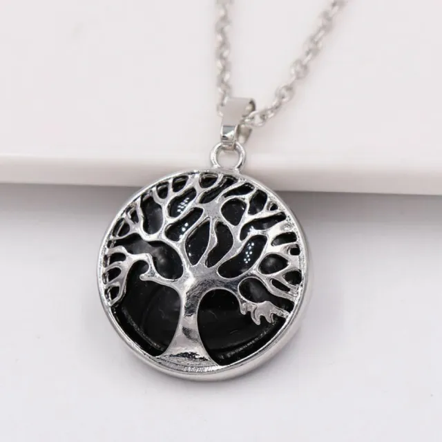 Gemstone crystal quartz Healing tree of life jewelry necklace pendant bead