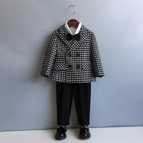 Children's Formal Suit Set Boys Party Performance Double Breasted Blazer Pants