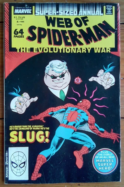 Web Of Spider-Man Annual 4, Slug, The Evolutionary War, Marvel Comics, 1988, Fn