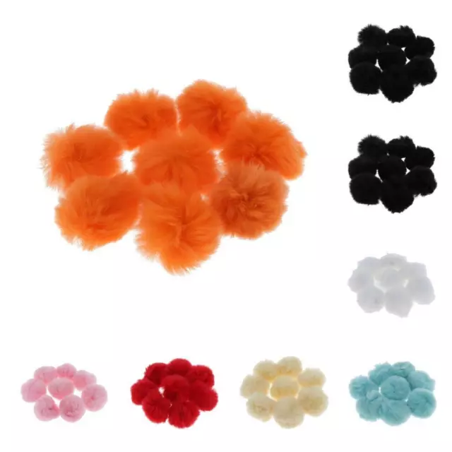 8 pcs Fluffy Fausse Fourrure Pom Pom Ball Porte-clés Pour Chapeau Sac Charme