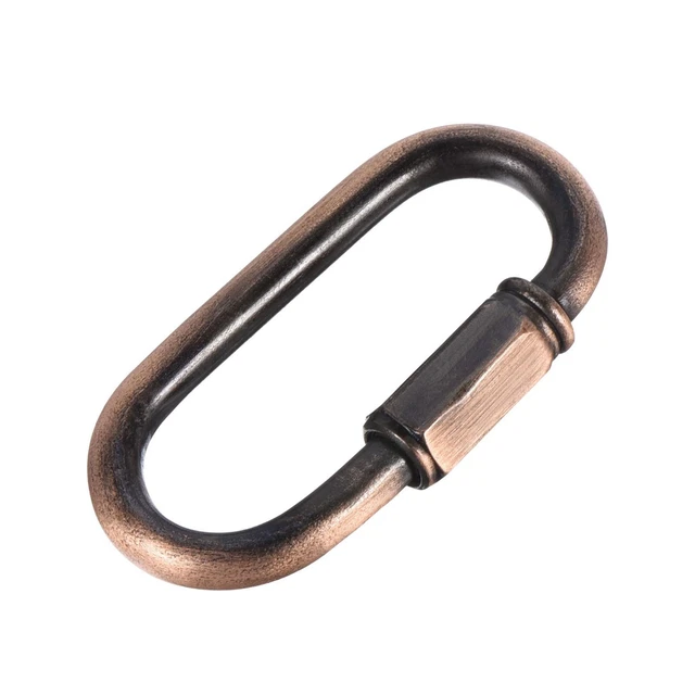 Cadena Conector, 5mm Enlace Tornillo Bloqueo Ovalado Clips Rojo Bronce 8pzs
