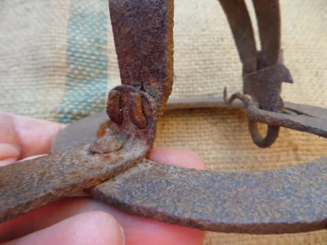 Antique 19Th Century Wrought Iron Animal Trap Blacksmith Hand Forged 3