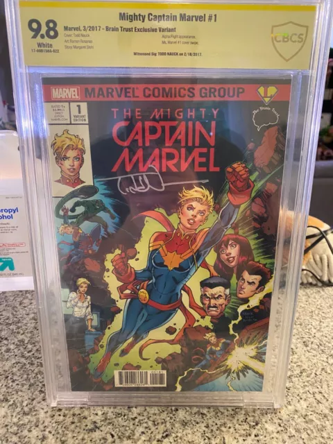 Mighty Captain Marvel #1 - Brain Trust Variant - CBCS 9.8 - Signed by Todd Nauck 2