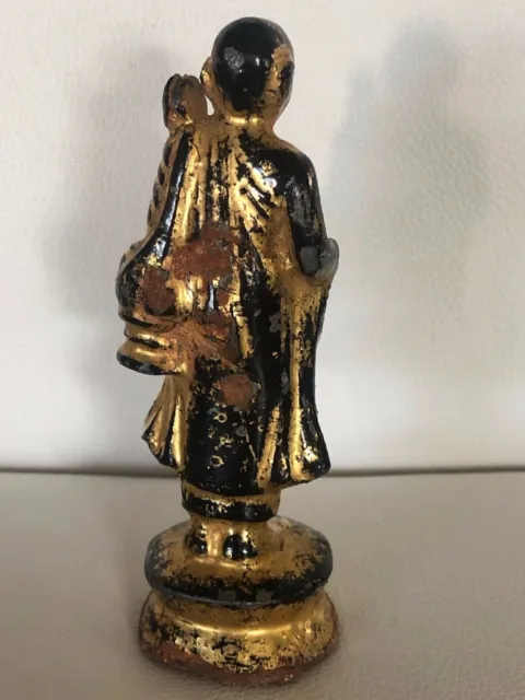 Burmese bronze figure of a standing priest/monk circa XV-XVI century 2