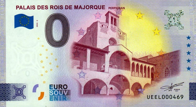 Null Euro NULL EURO SCHEIN - 0 Euro - Frankreich - Palais des Rois de Majorque ...