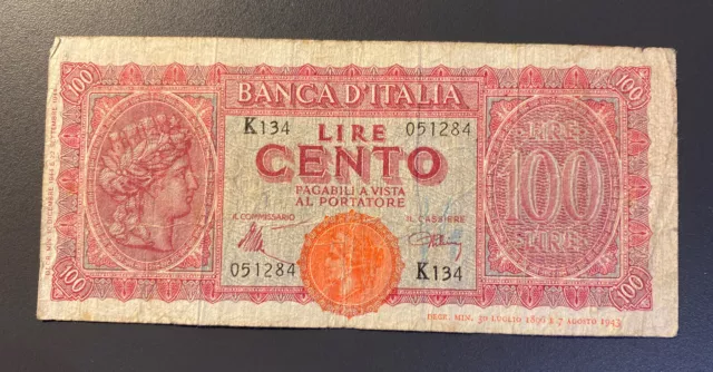 Banconota 100 Lire “Italia Turrita”