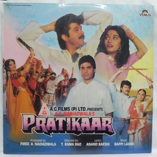 Disco de vinilo LP Pratikaar Anil Kapoor Madhuri Bollywood música Bappi Lahiri India