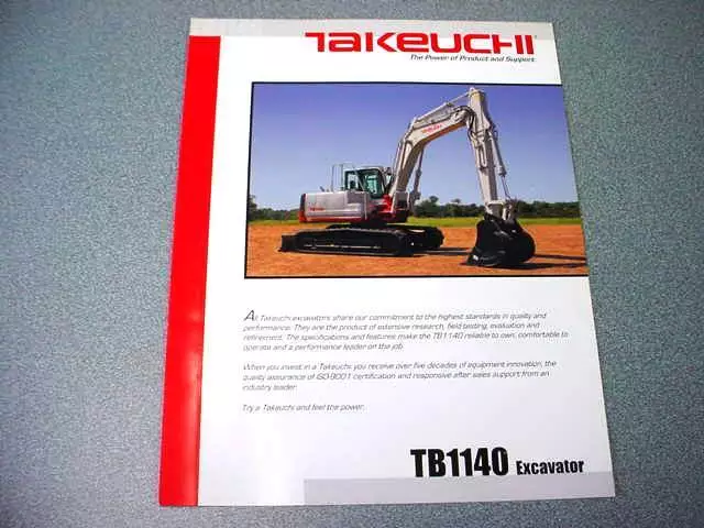 Takeuchi TB1140 Excavator Brochure